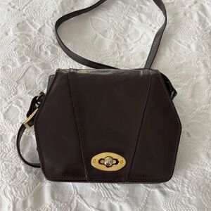 Vintage Brown Leather Shoulder Bag